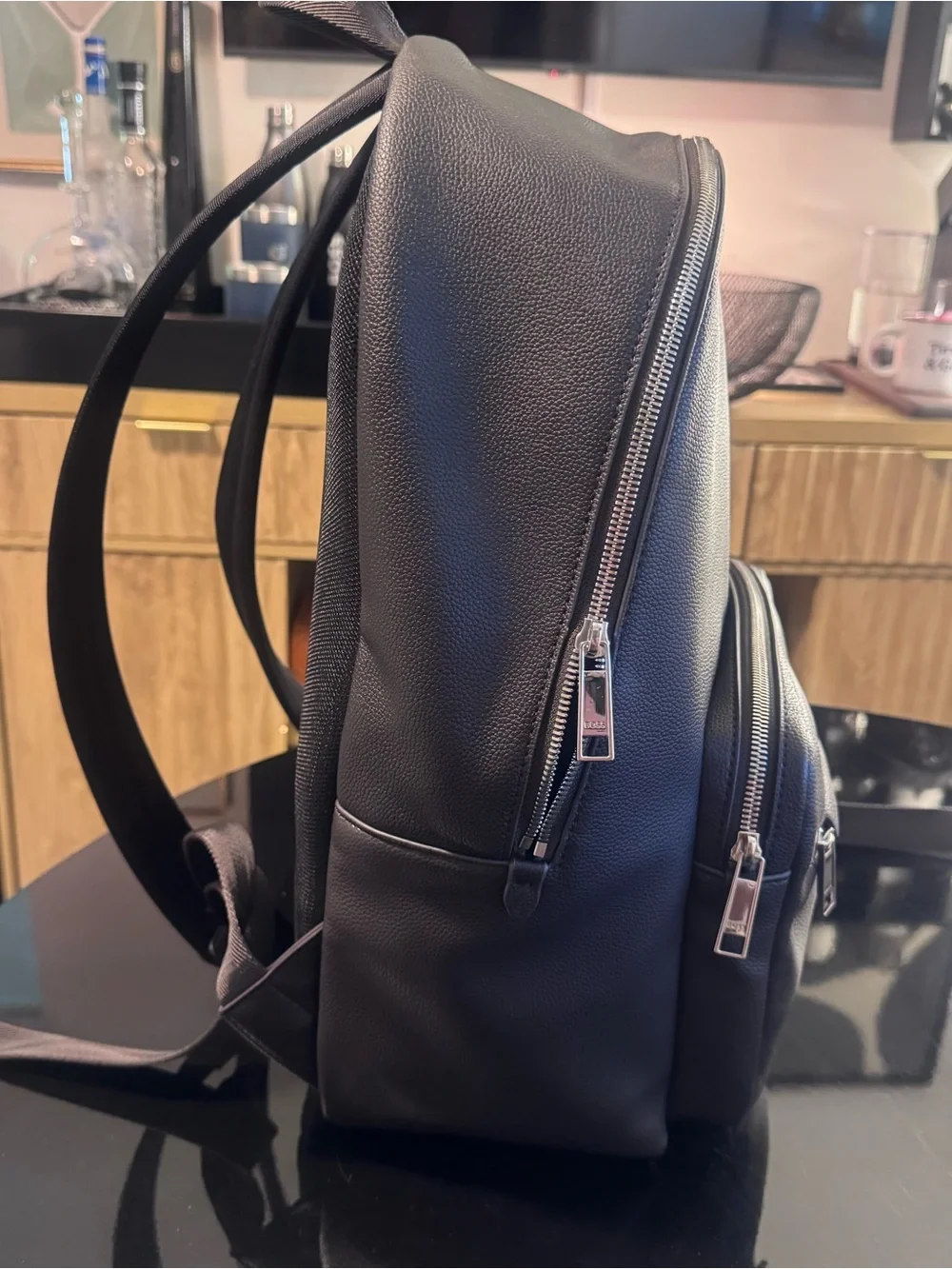 BOSS BROWN Faux Leather Backpack - Sleek Men's Everyday Bag